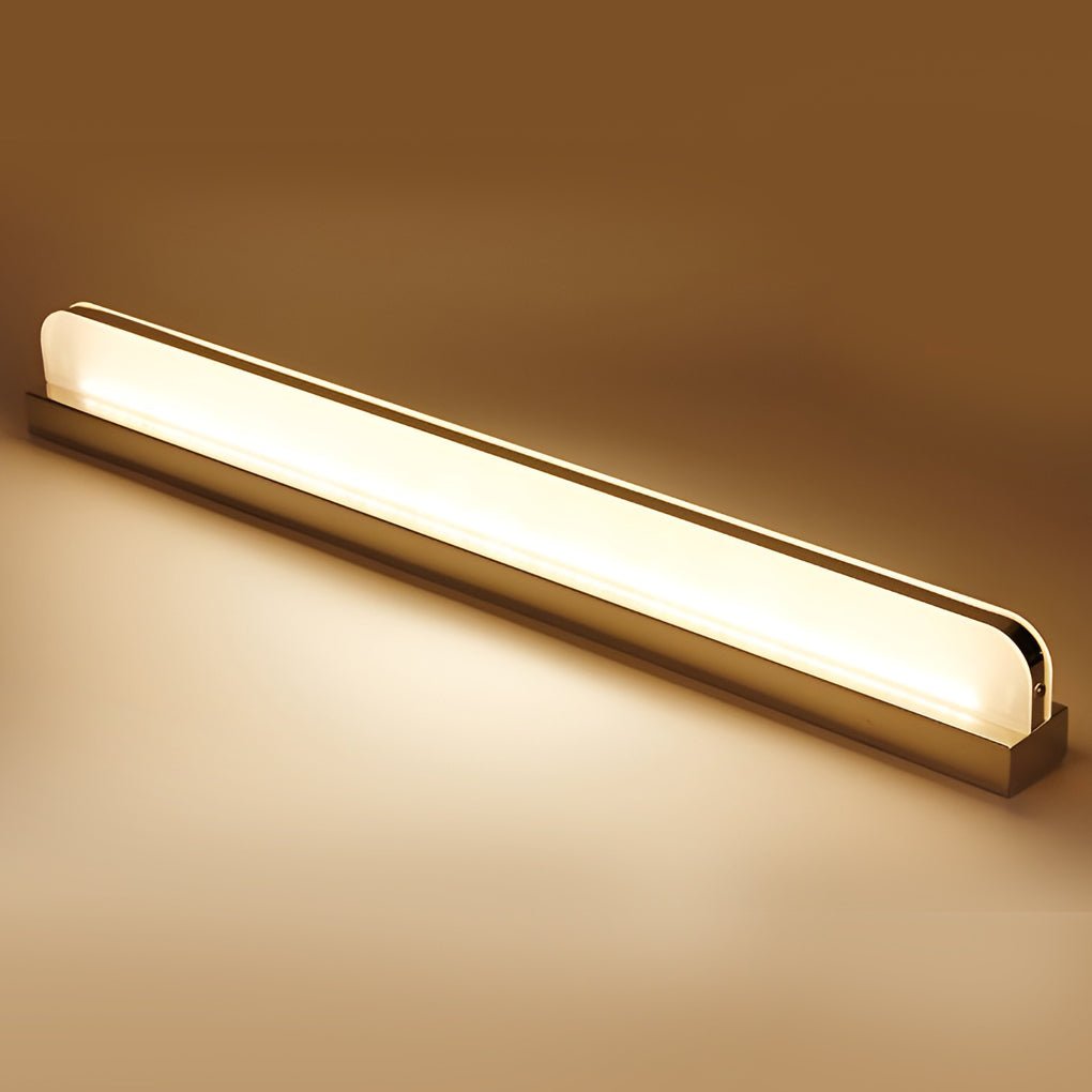 Polished Iron Trim LED Bathroom Vanity Light with Wall-Mounted Panel