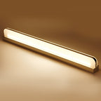Polished Iron Trim LED Bathroom Vanity Light with Wall-Mounted Panel