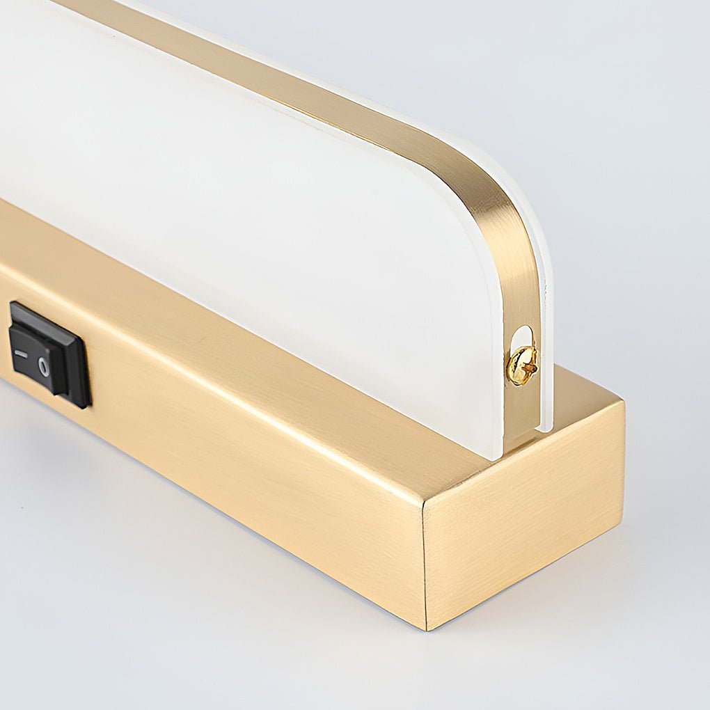 Polished Iron Trim LED Bathroom Vanity Light with Wall-Mounted Panel