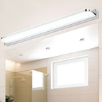 Polished Iron Trim LED Bathroom Vanity Light with Wall-Mounted Panel