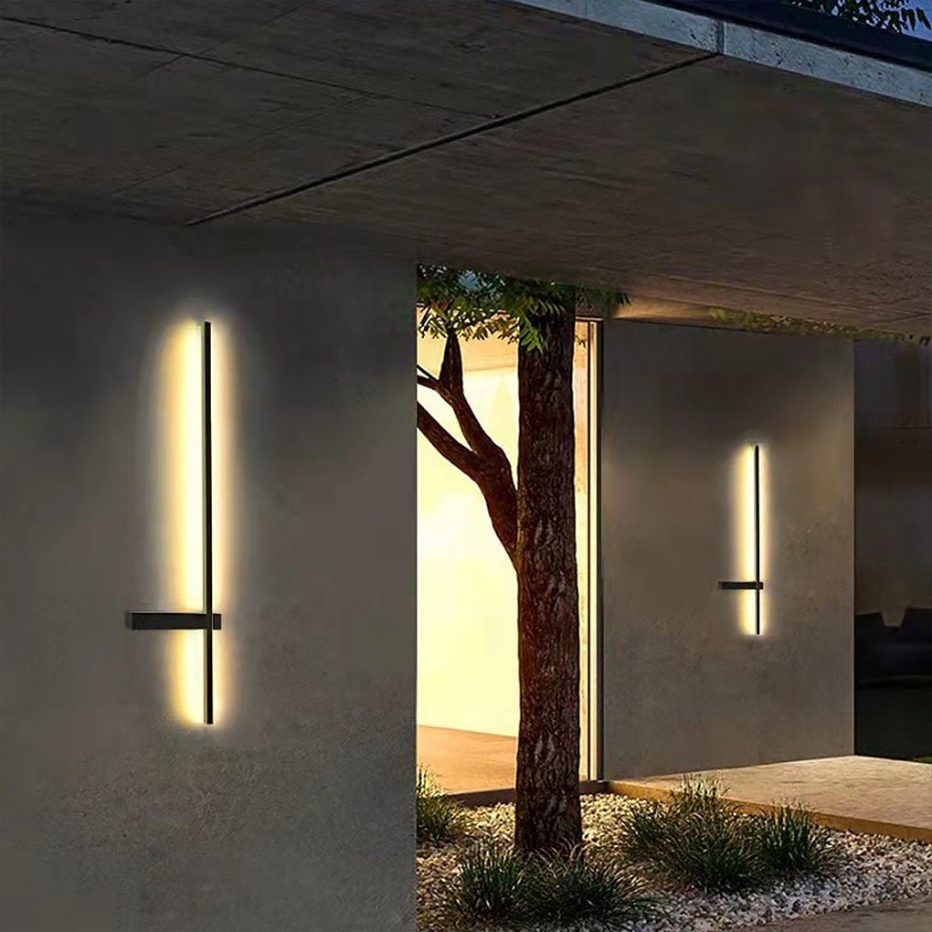 Modern Waterproof Black Linear LED Wall Light