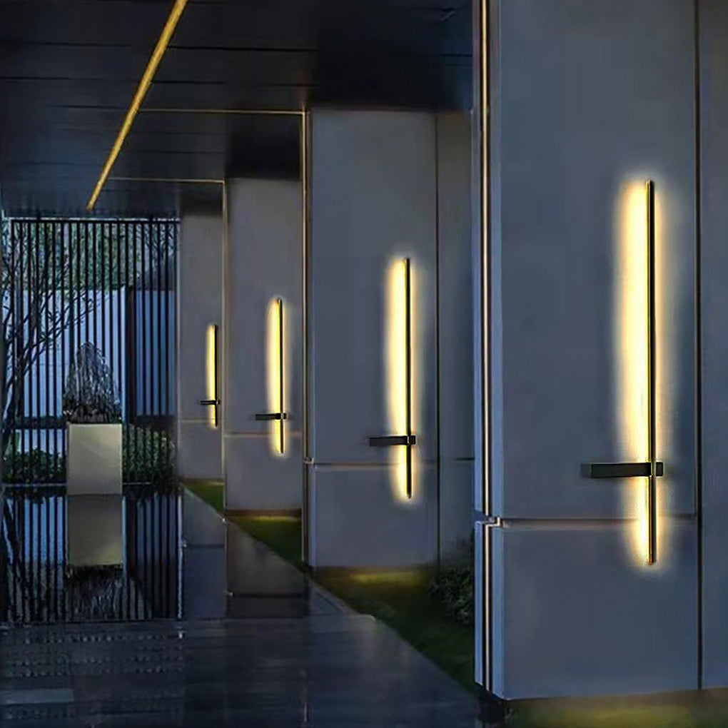 Modern Black Waterproof LED Linear Wall Light