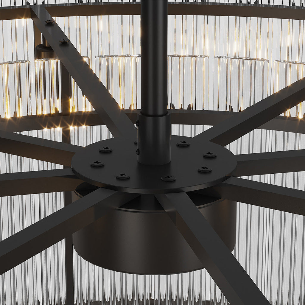 Luxury Iron Chandelier with Glass Lamp Shade - Elegant Ceiling Light