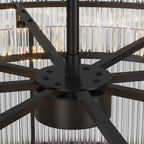 Luxury Iron Chandelier with Glass Lamp Shade - Elegant Ceiling Light