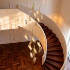 Luxury Acrylic LED Staircase Chandelier - Elegant Ceiling Light