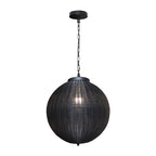 Premium Black Woven Outdoor Pendant Light - Waterproof Ceiling Fixture