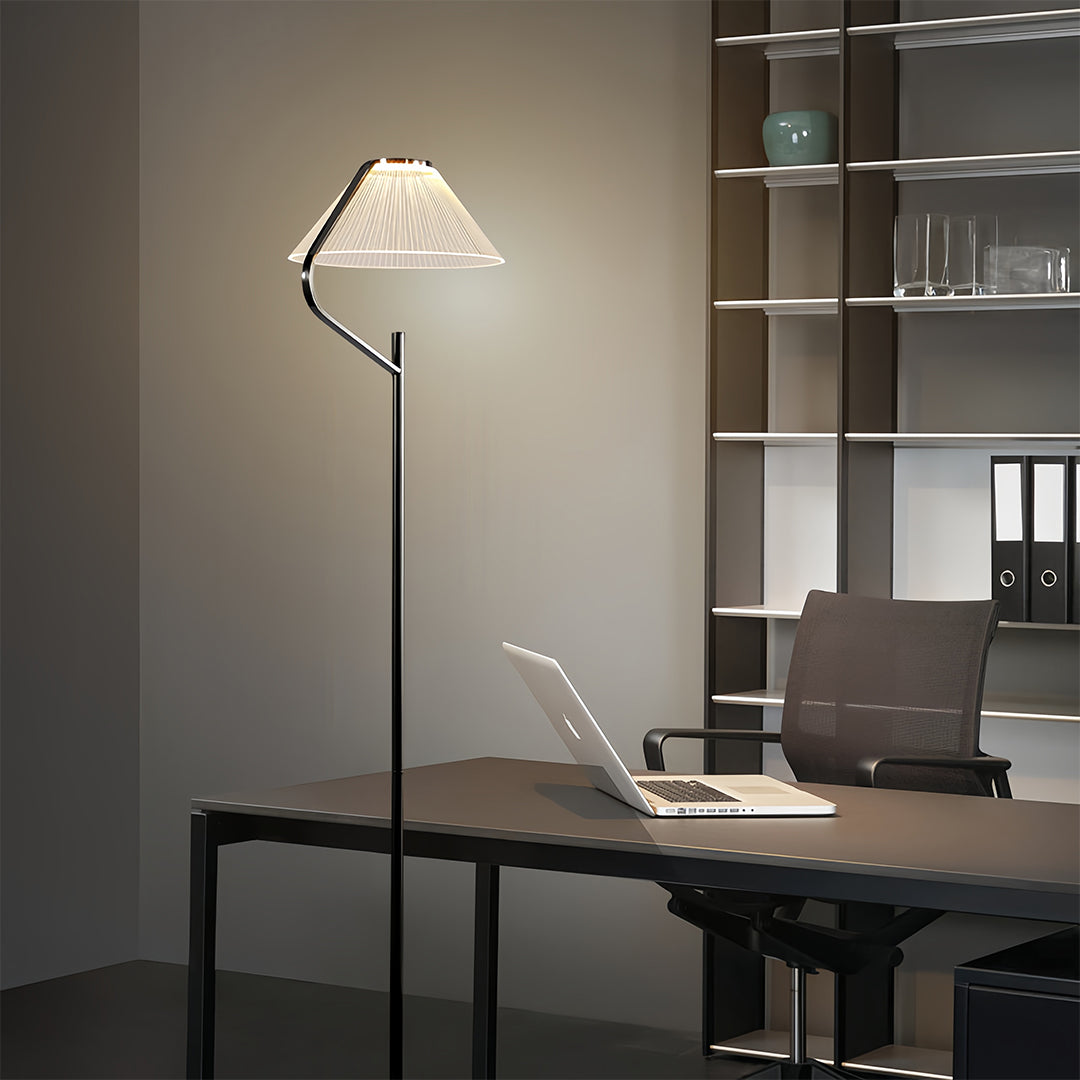Elegant Chrome LED Floor Lamp with Acrylic Design