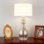 Polished Silver Modern Table Lamp - Unique Home Decor Accent