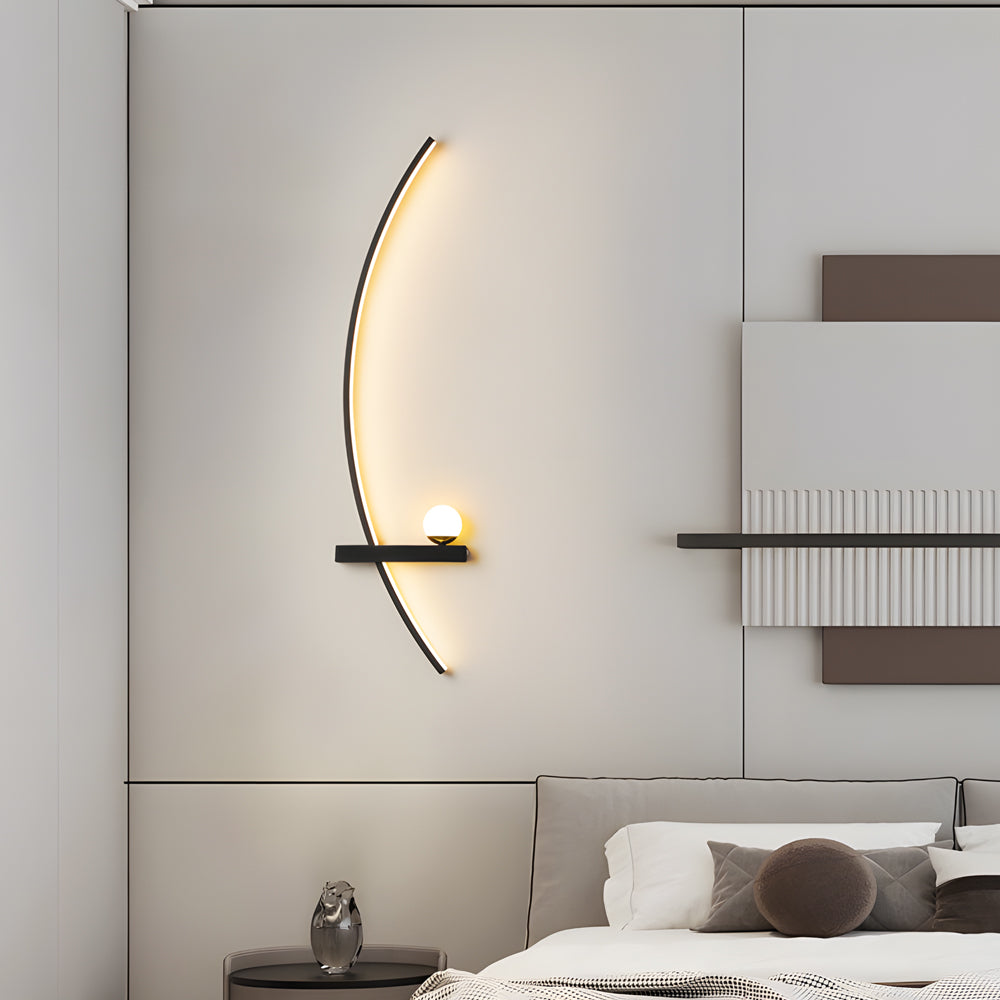 Modern LED Curved Wall Light - Elegant Fixture for Home & Living Room