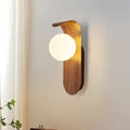 Mid-Century Minimalist Wood Grain LED Wall Lights