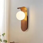 Mid-Century Minimalist Wood Grain LED Wall Lights