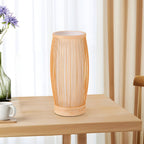 Handwoven Japanese Bamboo LED Table Lamp - Vintage Style