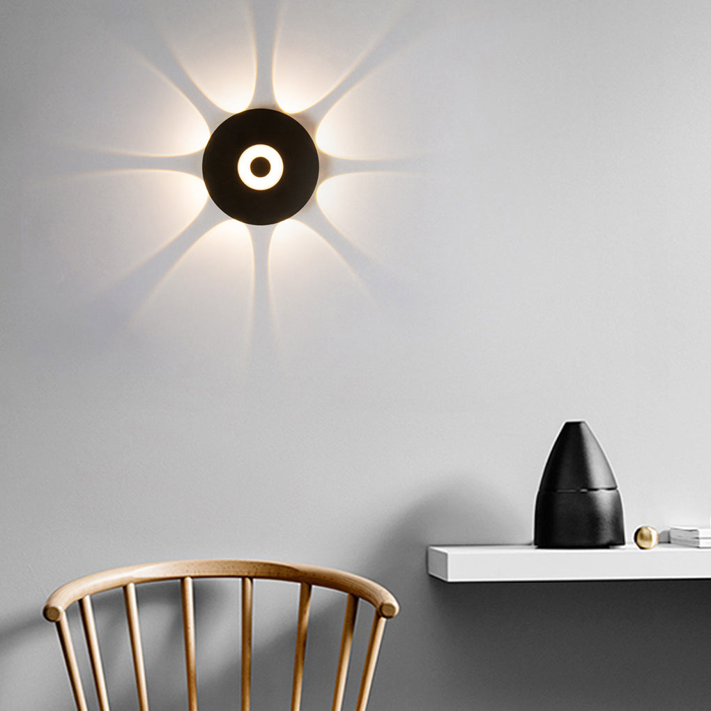 Modern Round Waterproof Sunflower LED Wall Light