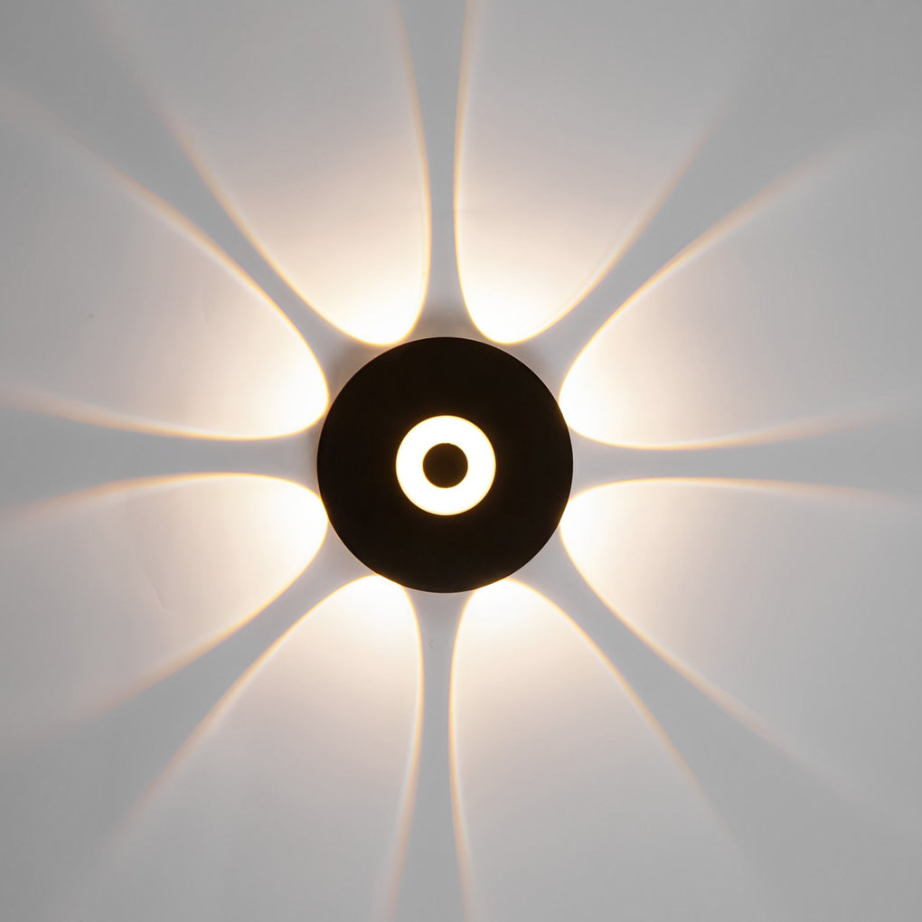 Modern Round Waterproof Sunflower LED Wall Light