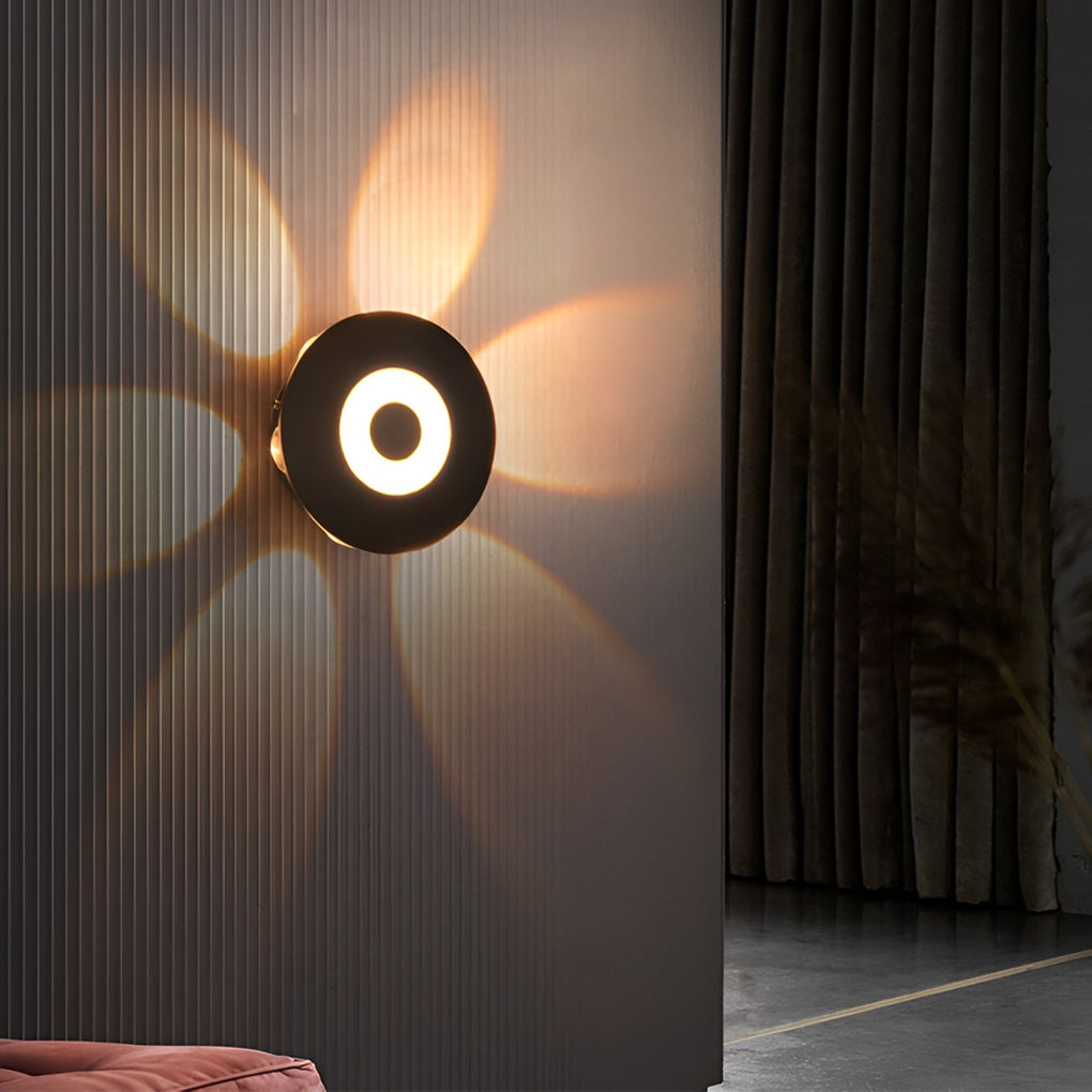 Modern Round Waterproof Sunflower LED Wall Light