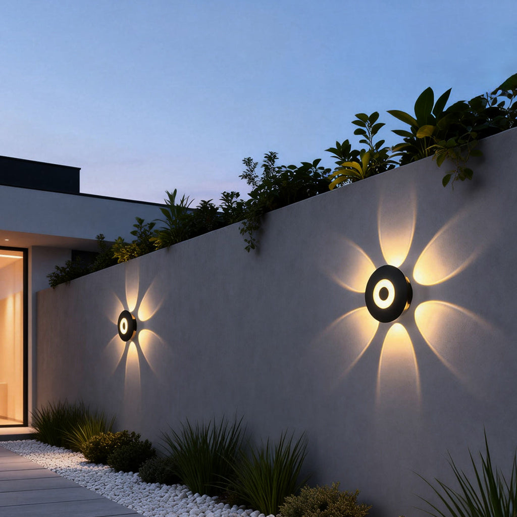 Modern Round Waterproof Sunflower LED Wall Light