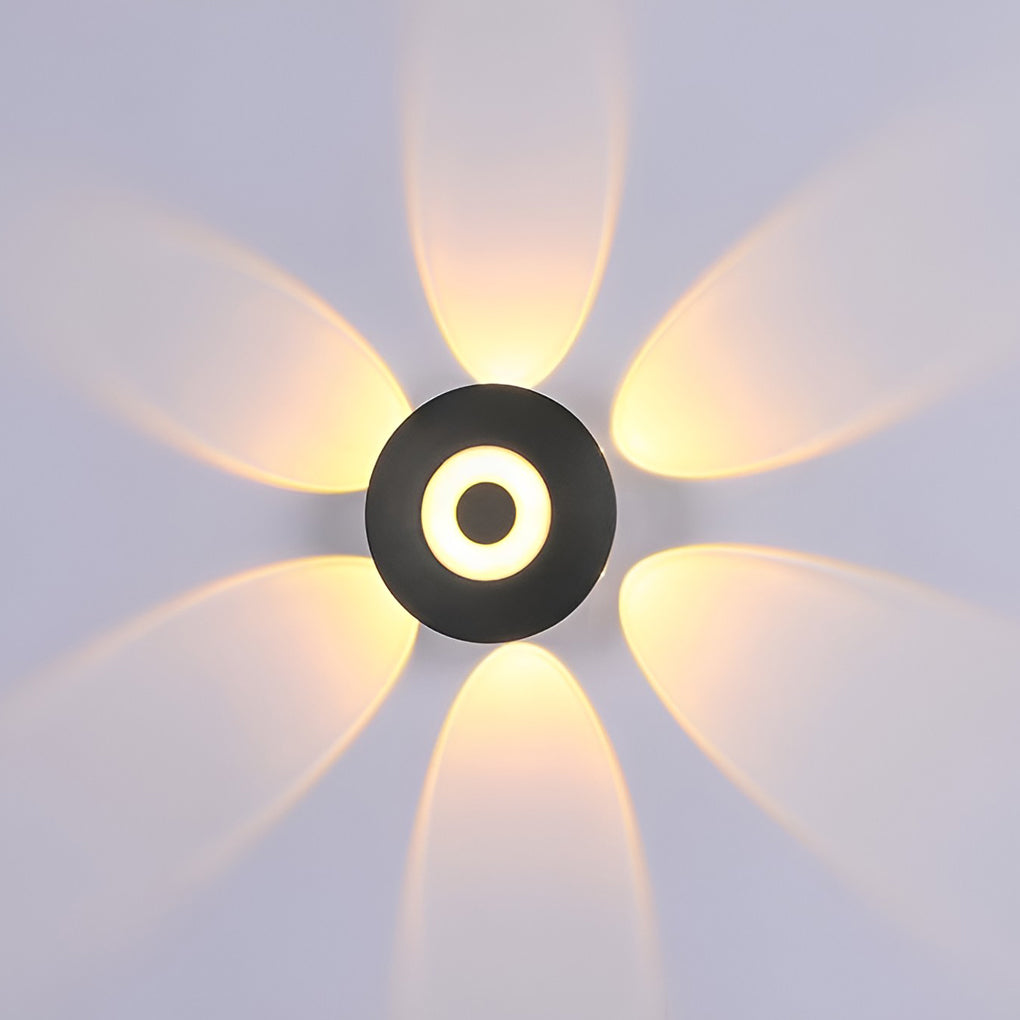Modern Round Waterproof Sunflower LED Wall Light