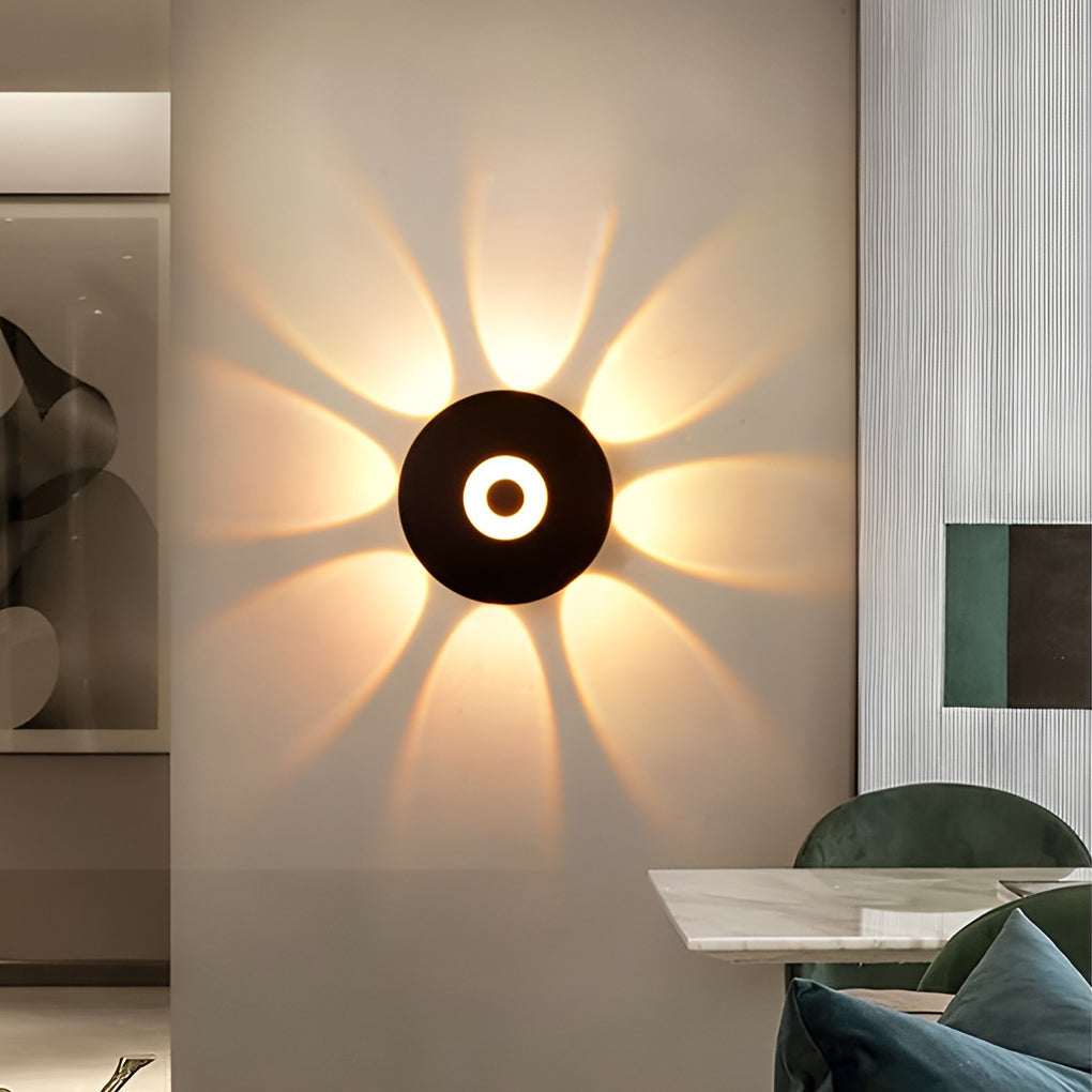 Modern Round Waterproof Sunflower LED Wall Light