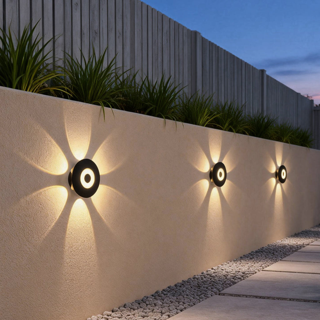 Modern Round Waterproof Sunflower LED Wall Light