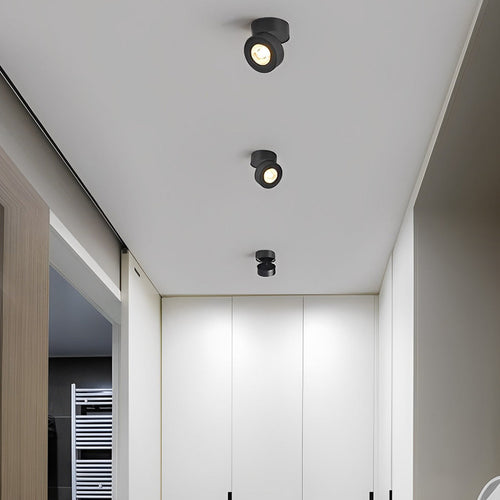 Adjustable Round Surface-Mounted Spotlight - Foldable Design