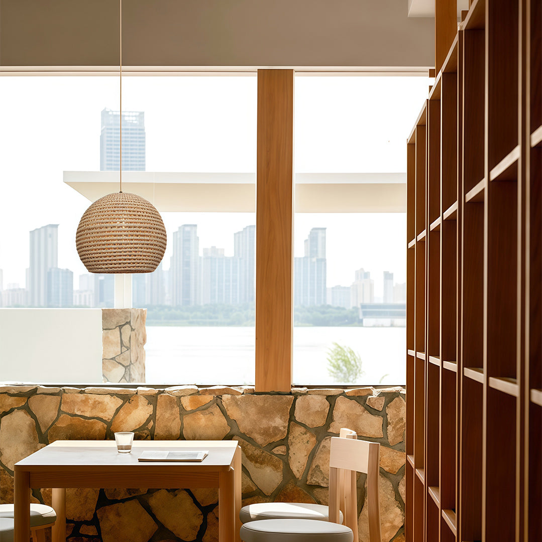 Zen Raffia Japanese Paper Pendant Light