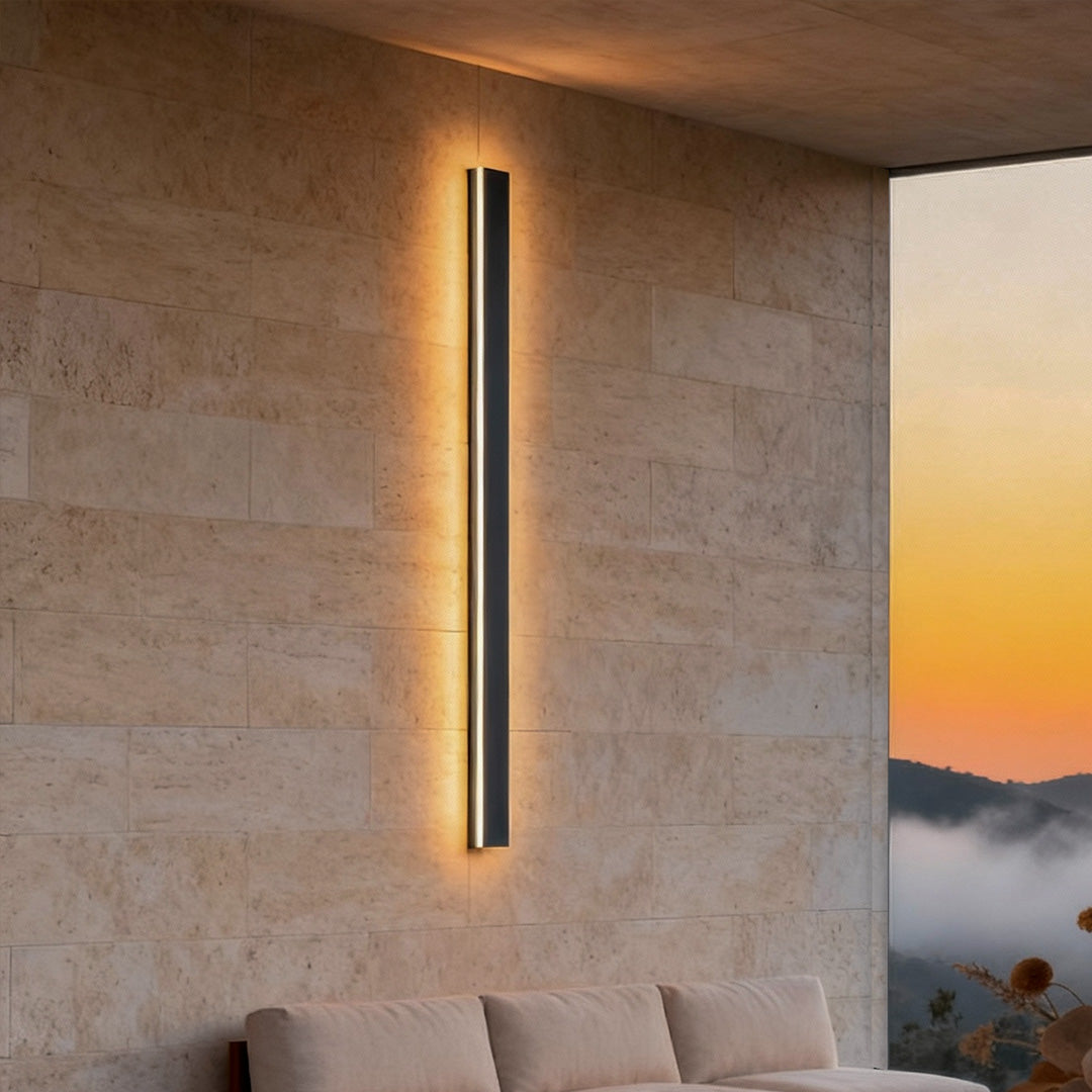 Minimalist Black LED Linear Outdoor Wall Sconce