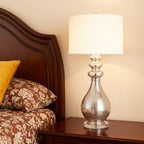 Polished Silver Modern Table Lamp - Unique Home Decor Accent