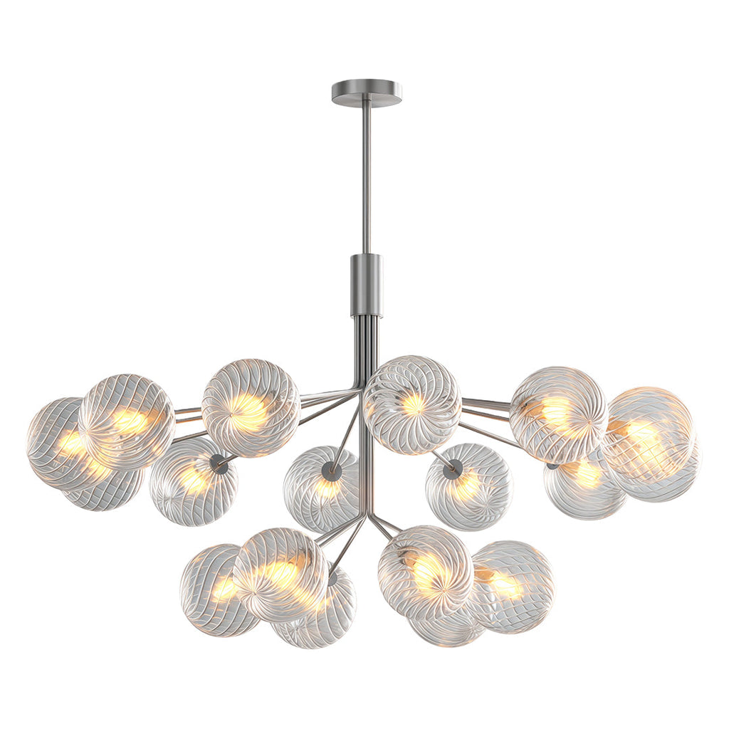 Premium Modern Copper and Glass Ball Chandelier