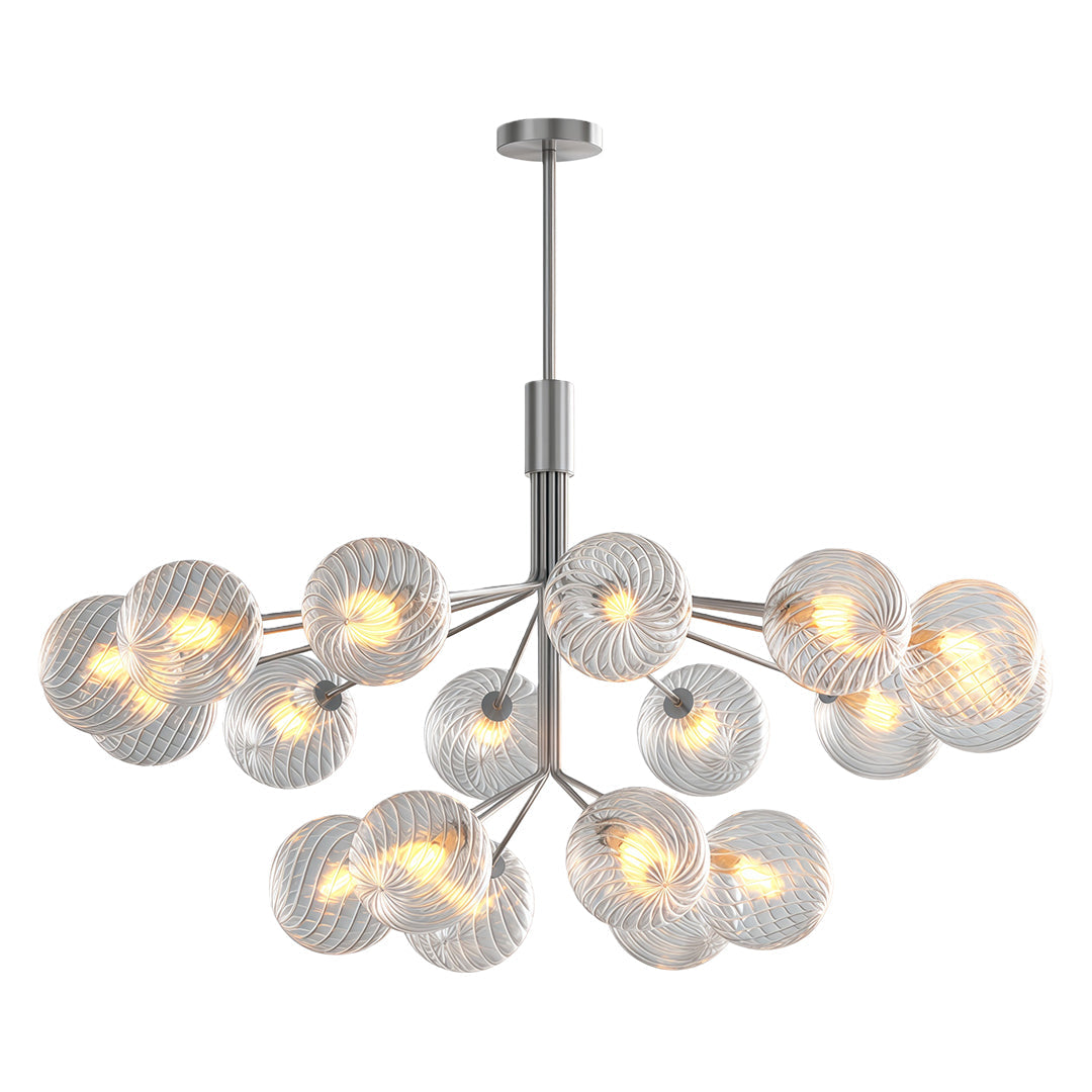 Premium Modern Copper and Glass Ball Chandelier