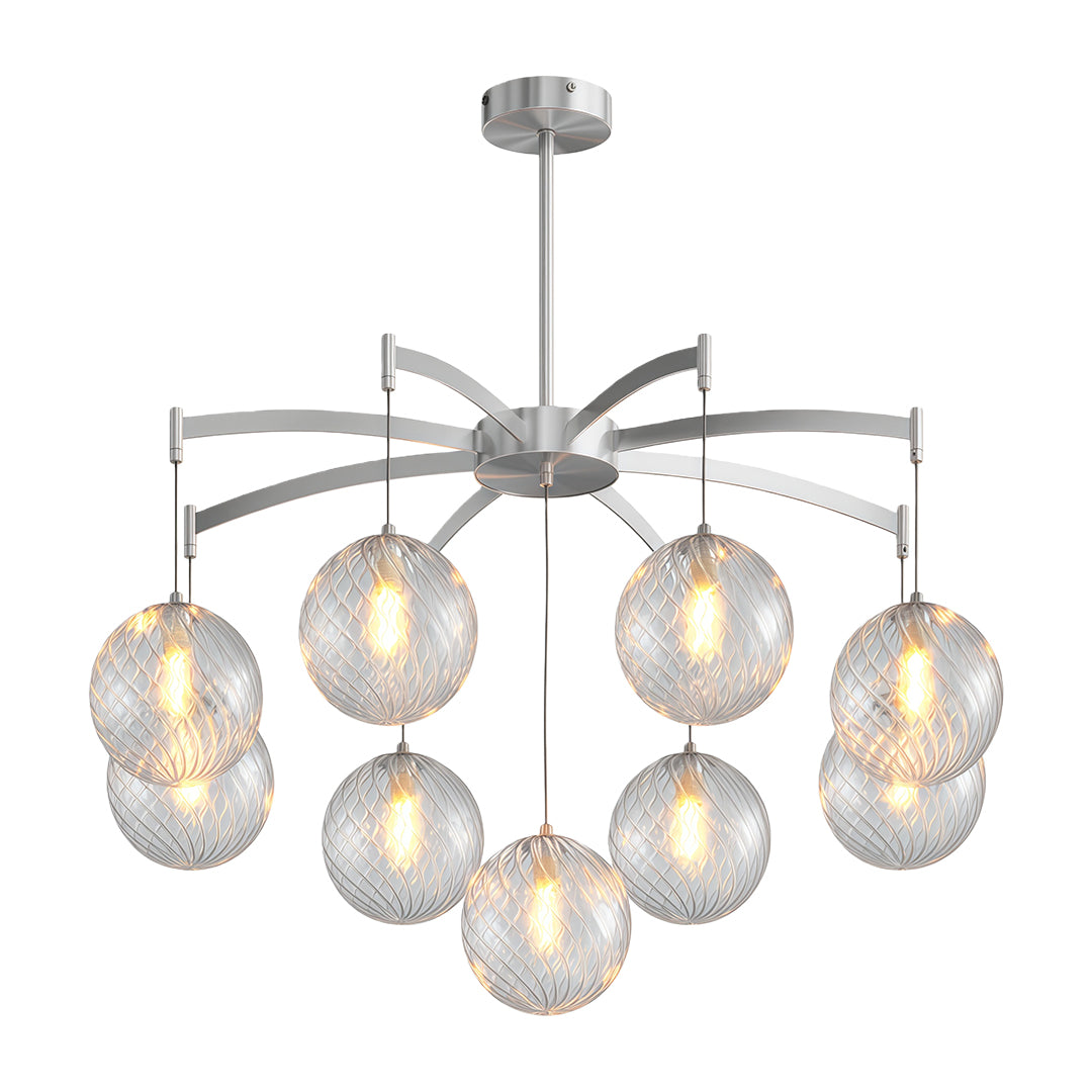 Premium Copper and Glass Ball Chandelier Ceiling Light
