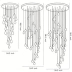Modern Spiral Crystal Chandelier for High Ceilings