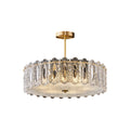 French Luxury Copper Semi Flush Mount Glass Light Fixture