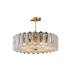 French Luxury Copper Semi Flush Mount Glass Light Fixture