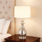 Polished Silver Modern Table Lamp - Unique Home Decor Accent