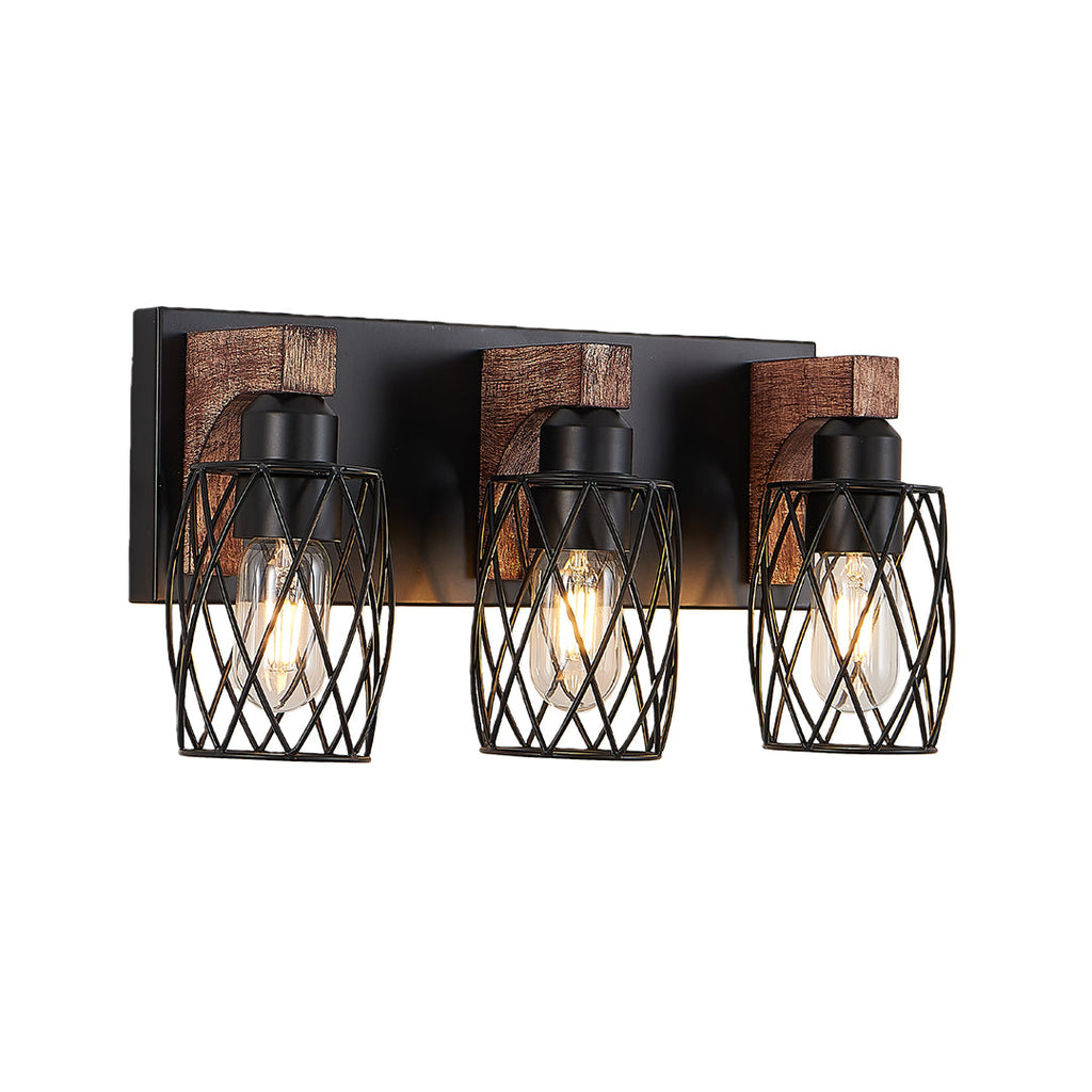 Premium Black Metal Cage Vanity Light for Bathroom Mirrors