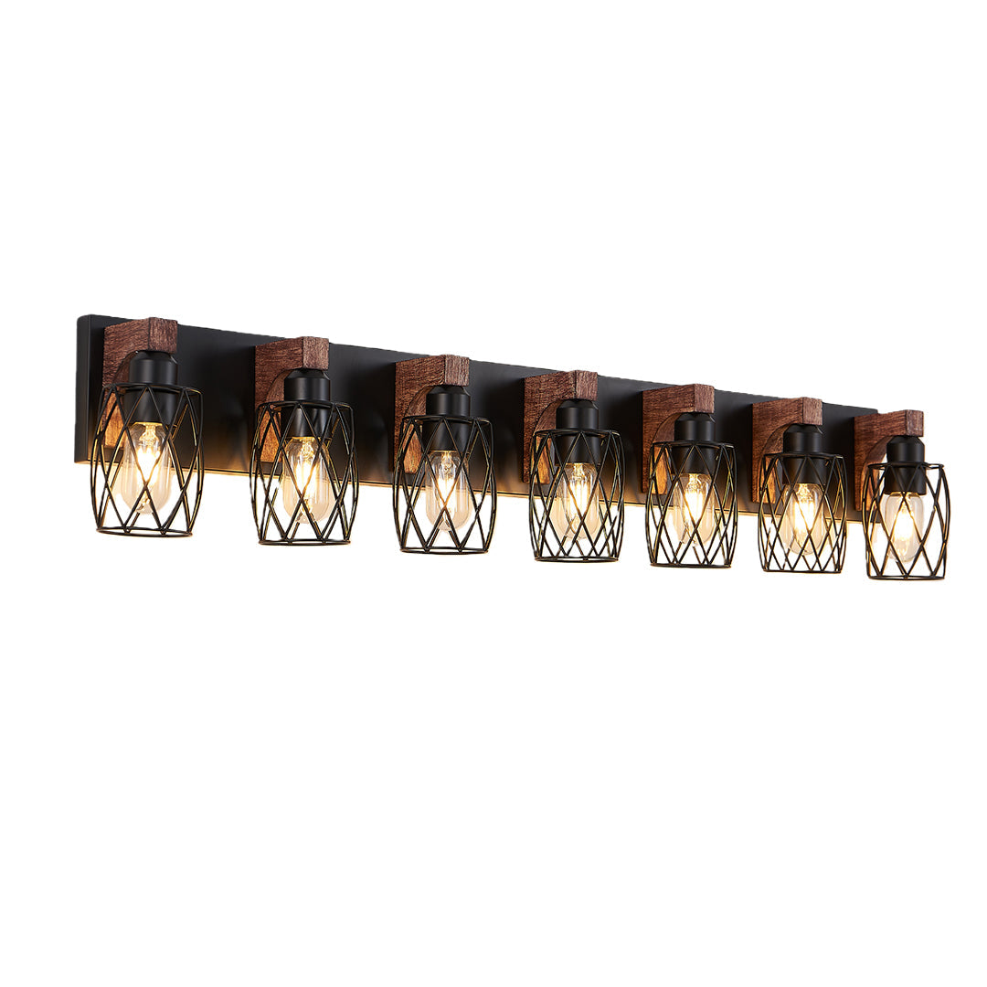 Premium Black Metal Cage Vanity Light for Bathroom Mirrors