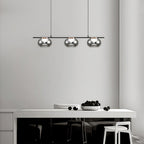 Gray Glass Globe Pendant Light - Full-Spectrum Metal Ceiling Fixture