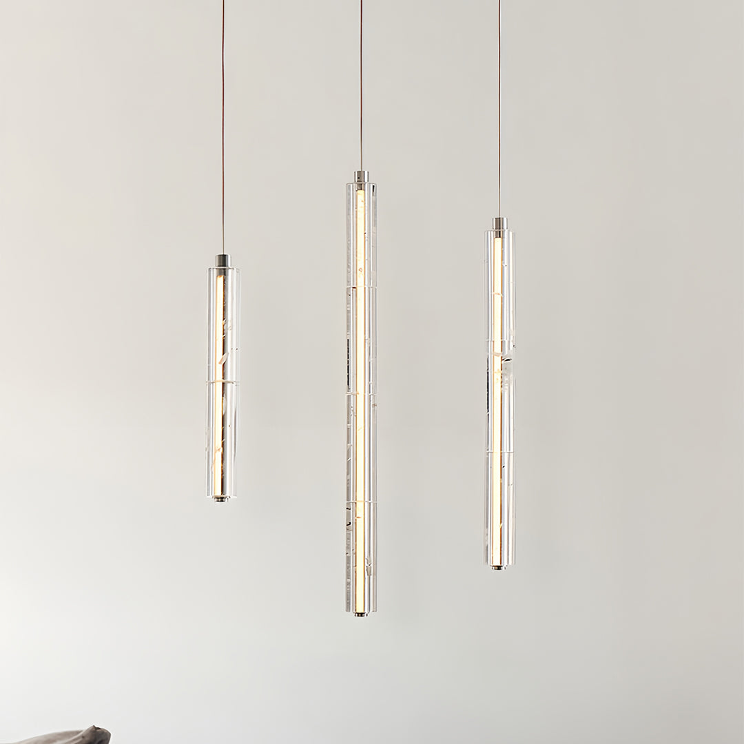 Minimalist Linear Crystal Pendant Ceiling Light