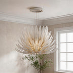 Luxury Stainless Steel and Glass Deco Chandelier Ceiling Light