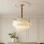Luxury Vintage Crystal Copper Ceiling Chandelier