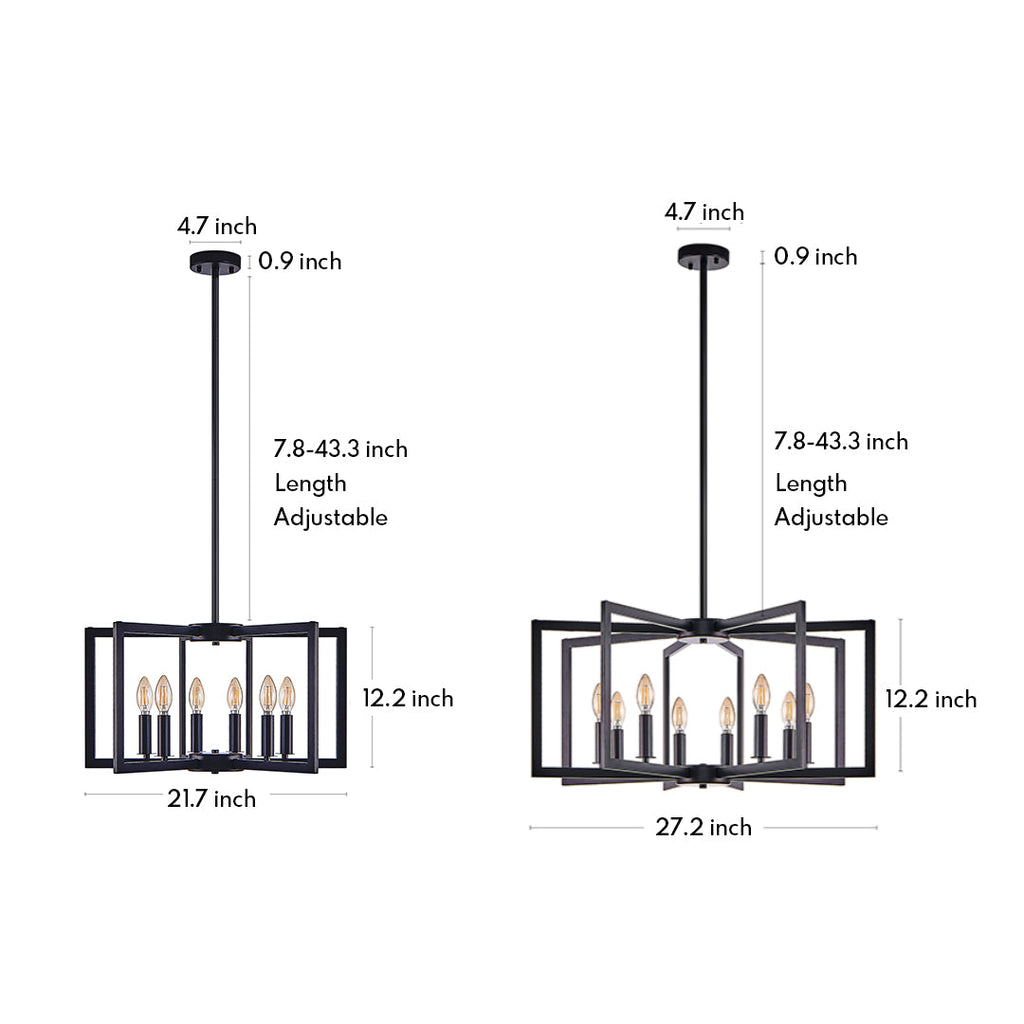 Industrial Multi-Head Candle Chandelier Ceiling Light