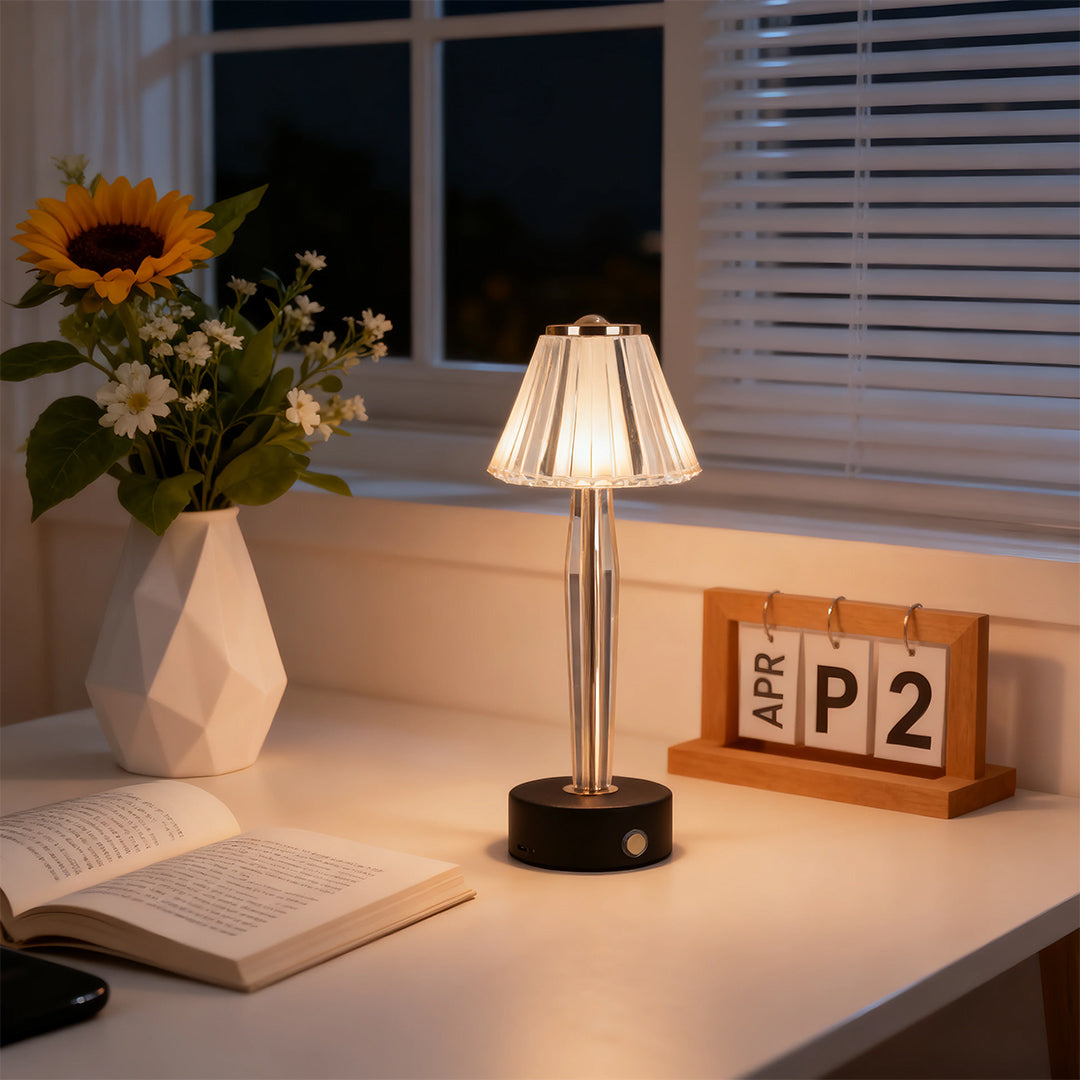 Premium Touch Control Table Lamp with Iron Base and Acrylic Shade