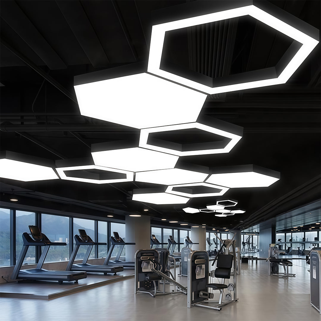 LED Hexagonal Geometric Chandelier - Modern Ceiling Light