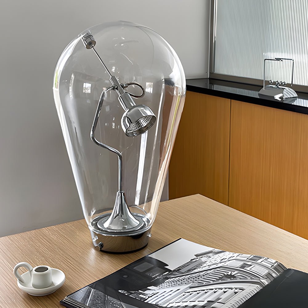 Touch-Dimming Glass Desk Lamp with Industrial Magnetic Control
