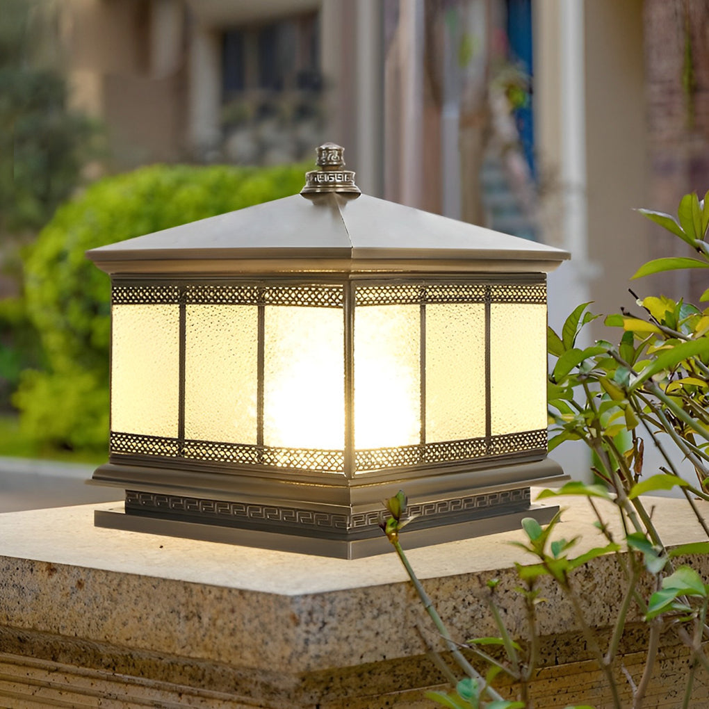 Premium Retro Copper Solar Pillar Lights - Waterproof Outdoor Fence Lamps