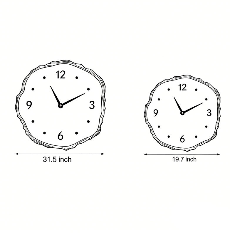 Farmhouse Wood Slice Tree Stump Wall Clock with LED Light