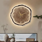 Farmhouse Wood Slice Tree Stump Wall Clock with LED Light