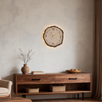 Farmhouse Wood Slice Tree Stump Wall Clock with LED Light