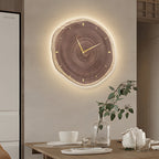 Farmhouse Wood Slice Tree Stump Wall Clock with LED Light