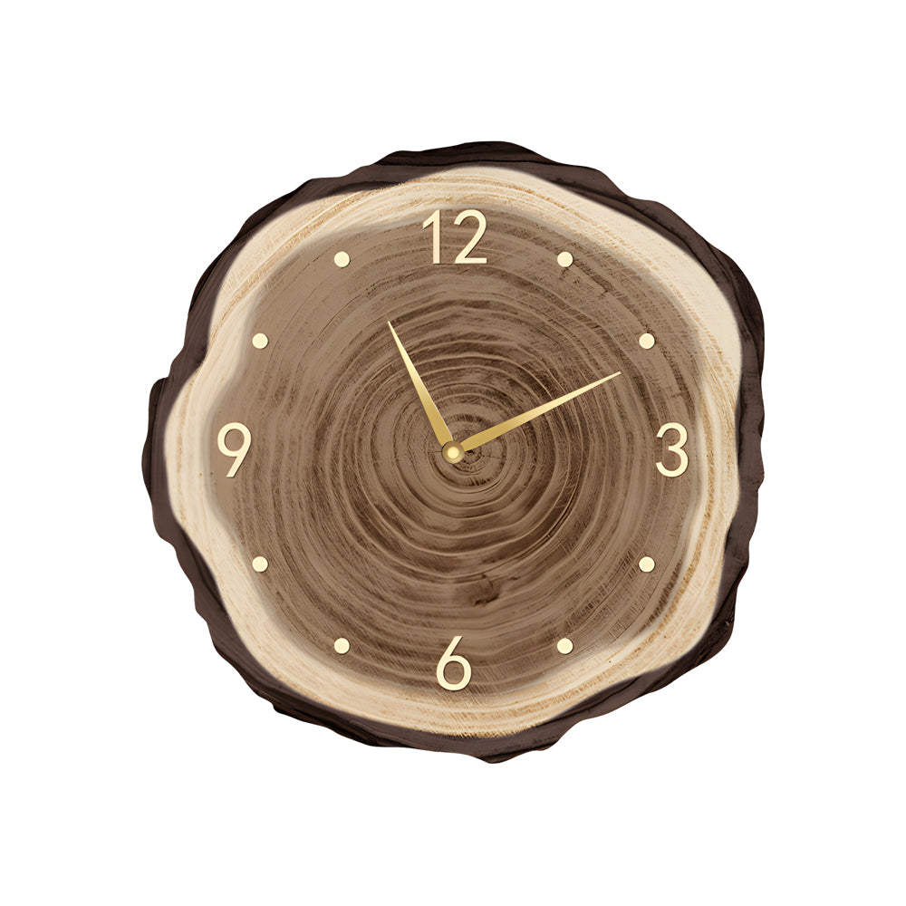 Farmhouse Wood Slice Tree Stump Wall Clock with LED Light